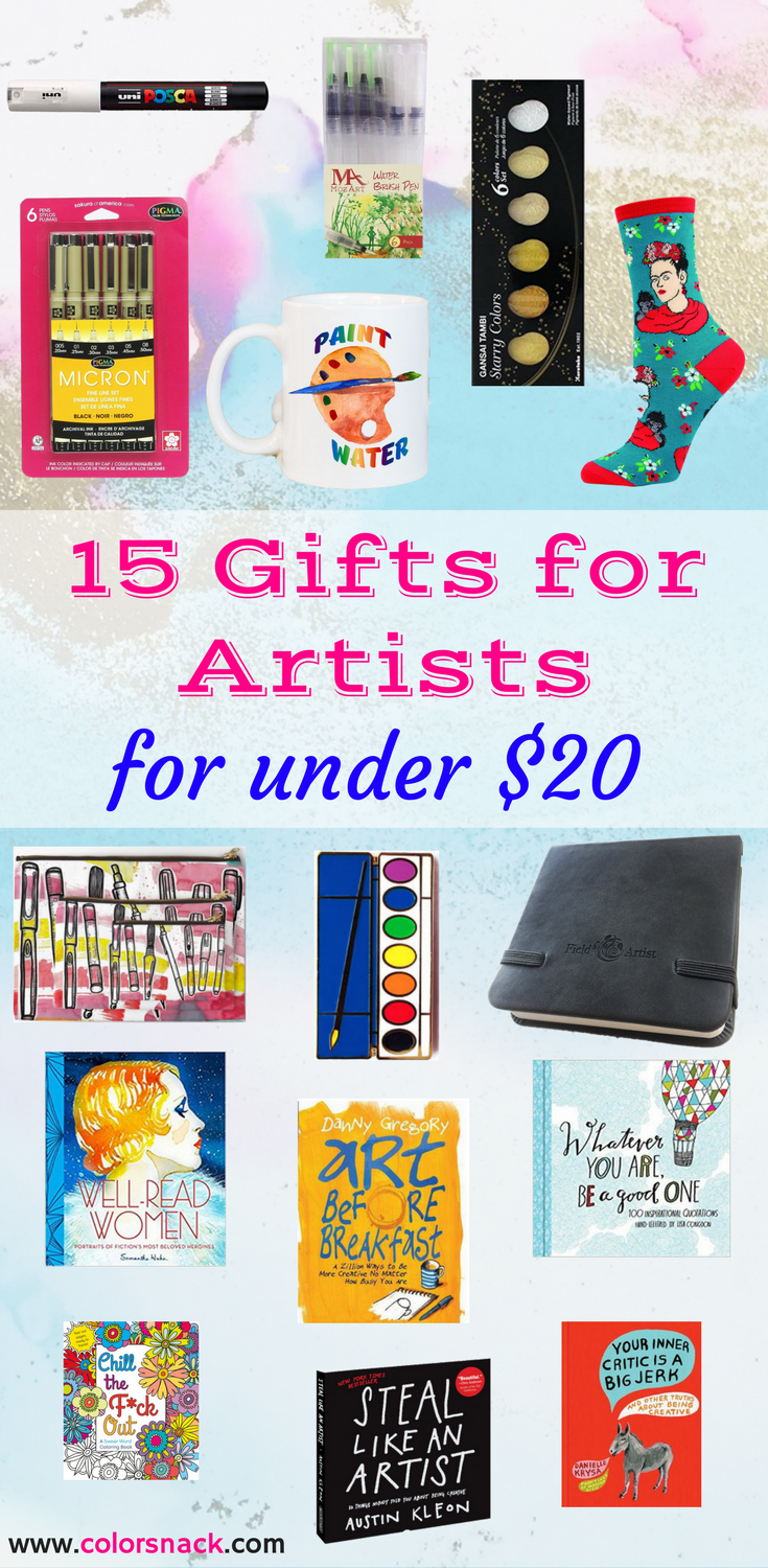 15 Gifts for Artists Creatives and Art Lovers For Under 20 - Color Snack  Gift Guide Gifts for Artist Friends • Watercolor Illustration + Gif  Animation