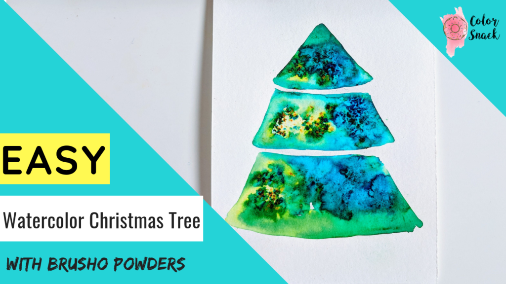 Easy Watercolor Christmas Tree Series - Using Brusho Powders