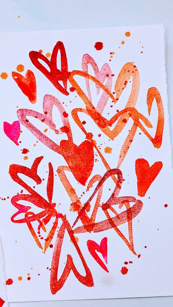 valentines day cards with watercolors