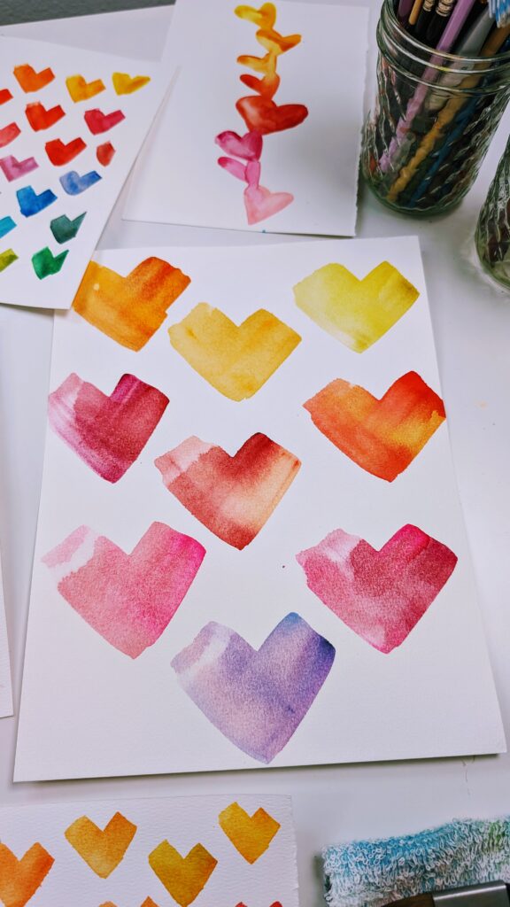 valentines day cards with watercolors tutorial